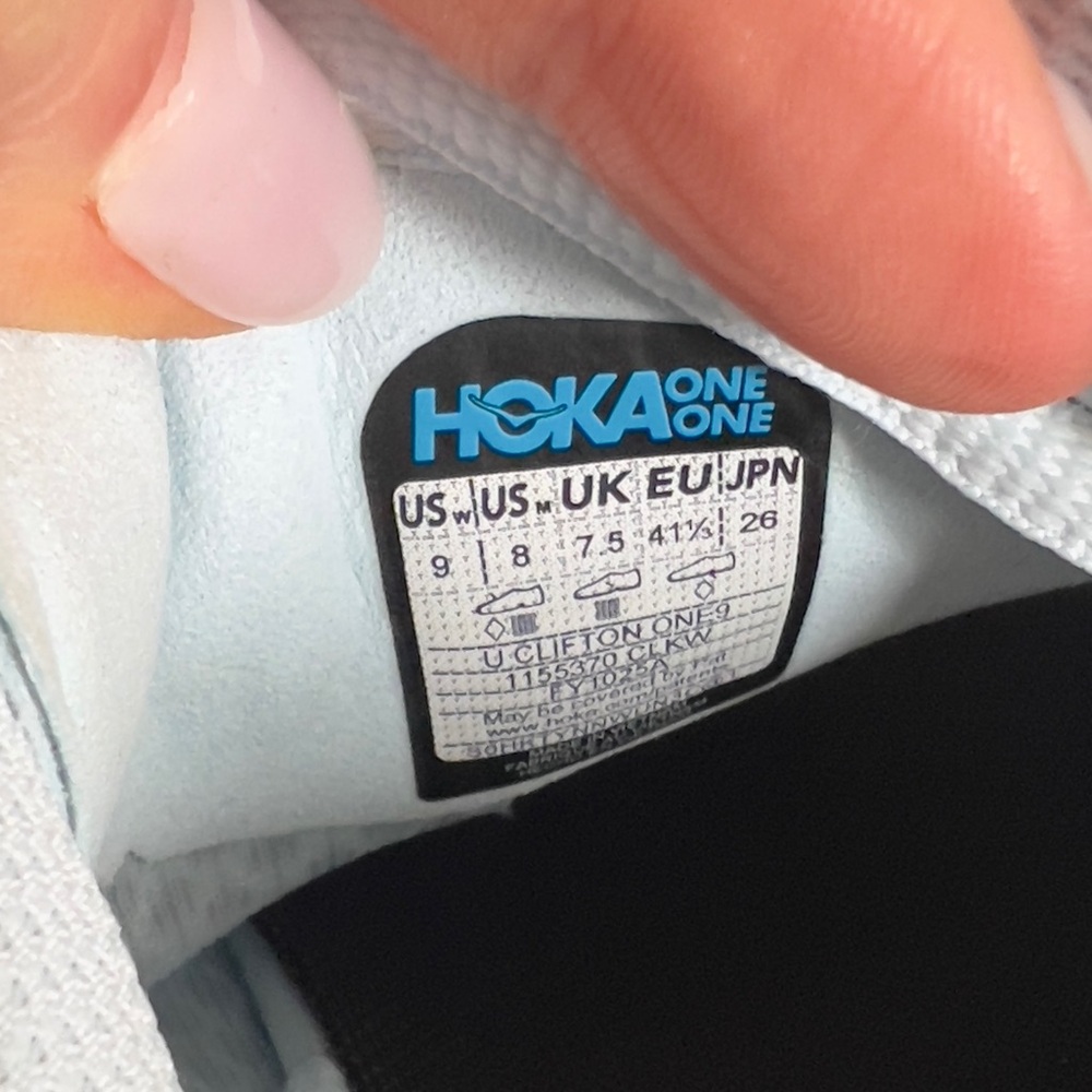 NWOB HOKA Clifton One9 Sneakers in Clear Lake Blue / White - Picture 8 of 8